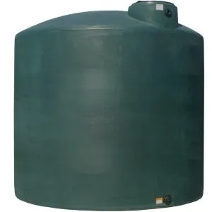 Norwesco 10000 Gallon Plastic Vertical Water Storage Tank in Black & Green