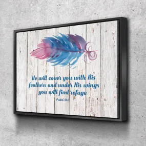Old Rustic White Washed Psalm 914 - Christian Canvas Wall Art