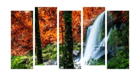 PAPER PLANE DESIGN Photo Frames for Wall Decoration Waterfall Scenery View Picture Split Panels Art Decor Set of Paintings in Living Room Bedroom Hotel Office, Sun-Board, Size 27 x 50 inches,