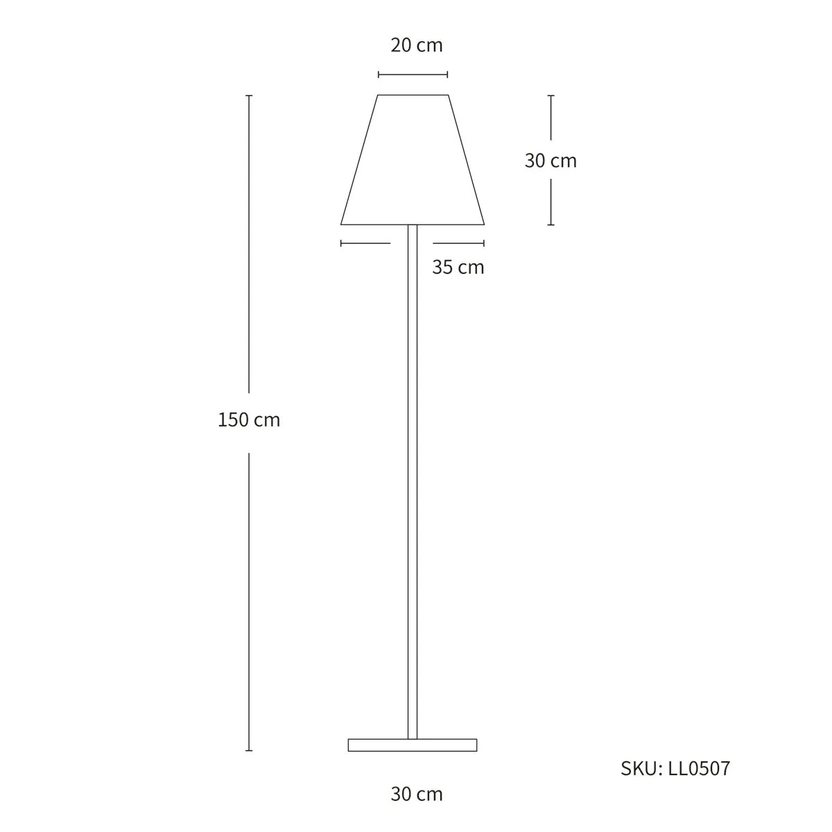 Parker Solar Outdoor Rated Floor Lamp - Black with Remote 1500mm High, PL0259