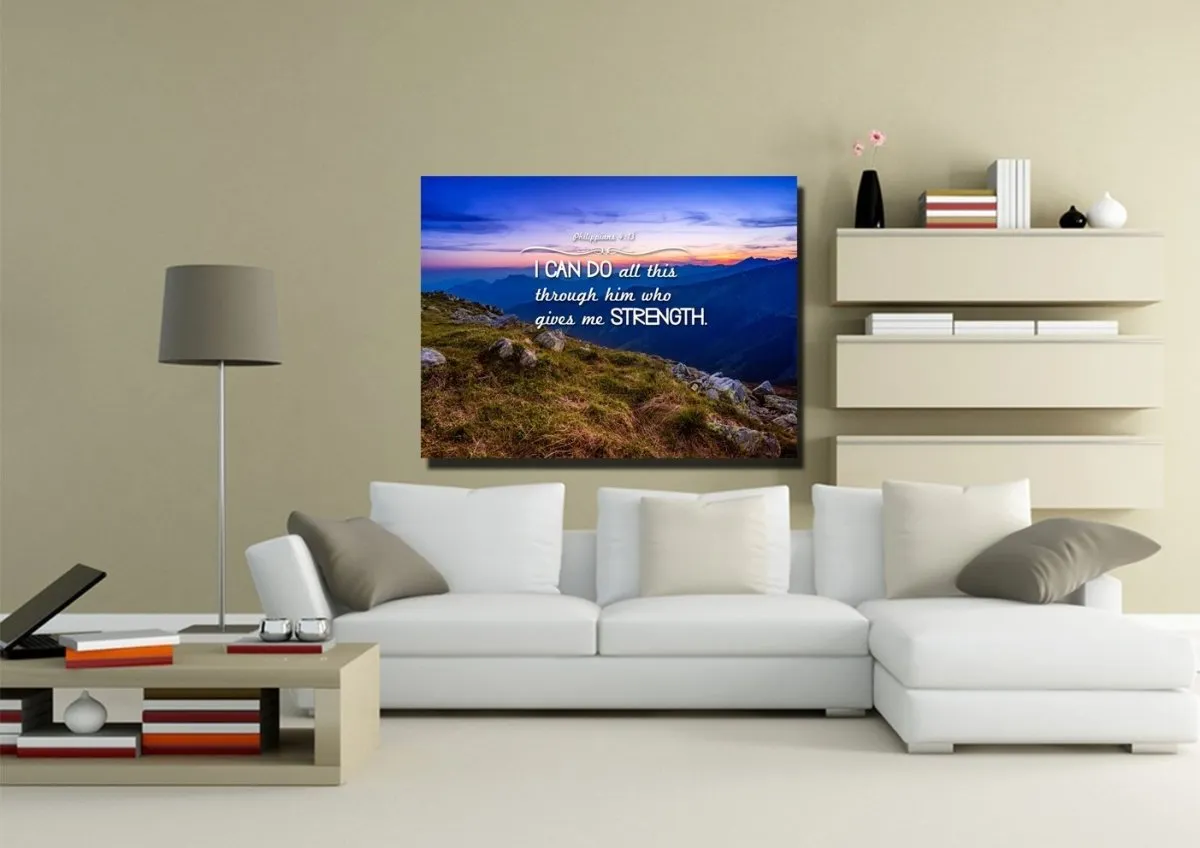 Philippians 413 Niv #3 Bible Verse Canvas Wall Art - Christian Canvas Wall Art