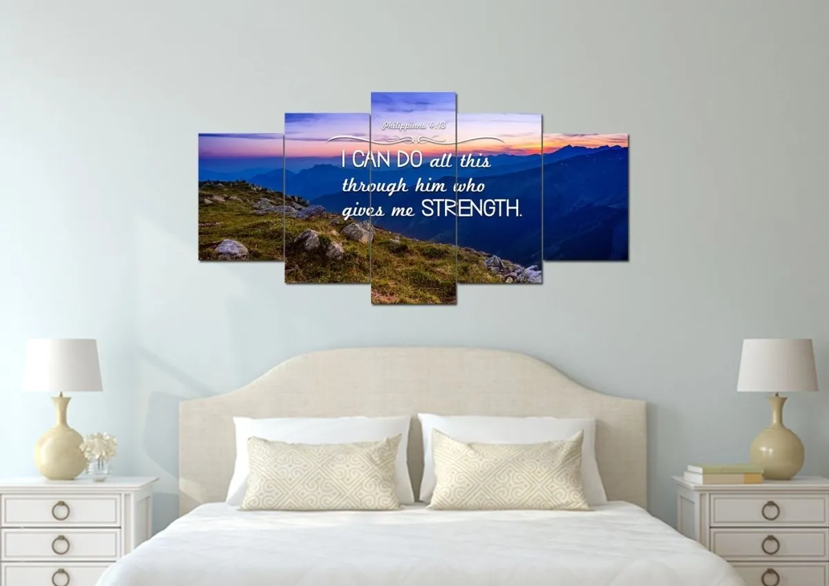Philippians 413 Niv #3 Bible Verse Canvas Wall Art - Christian Canvas Wall Art