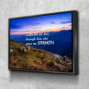 Philippians 413 Niv #3 Bible Verse Canvas Wall Art - Christian Canvas Wall Art