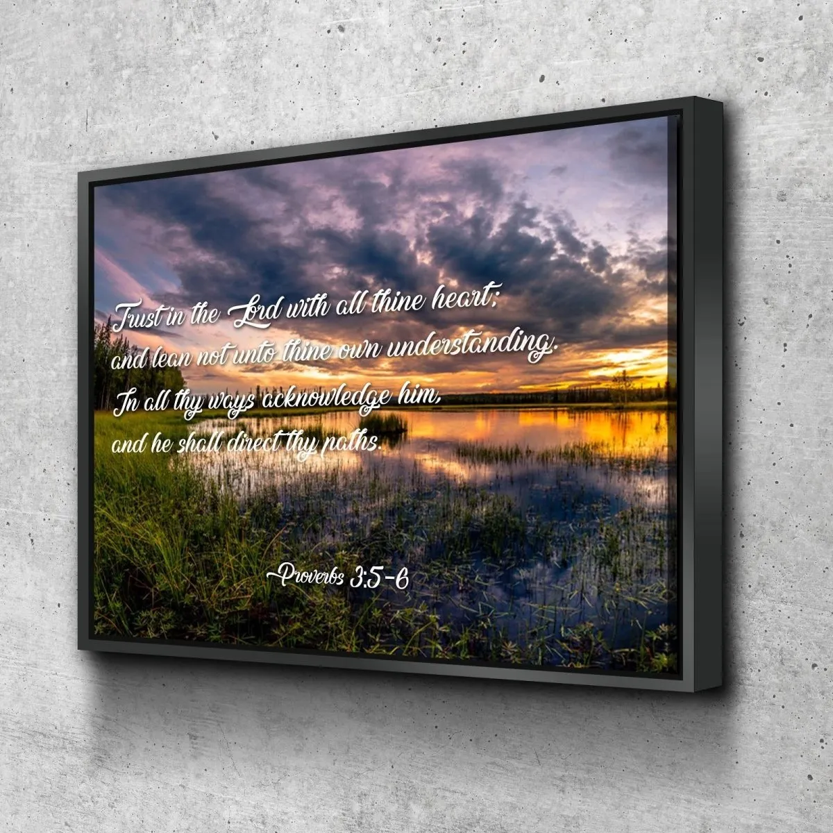 Proverbs 35-6 #12 Kjv 'Trust In The Lord' Christian Scripture Wall Art Canvas - Christian Canvas Wall Art