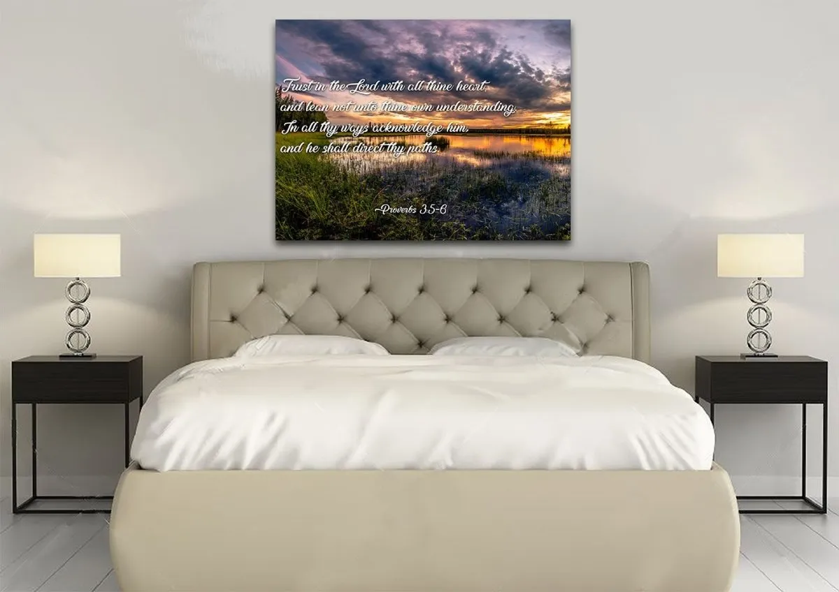 Proverbs 35-6 #12 Kjv 'Trust In The Lord' Christian Scripture Wall Art Canvas - Christian Canvas Wall Art