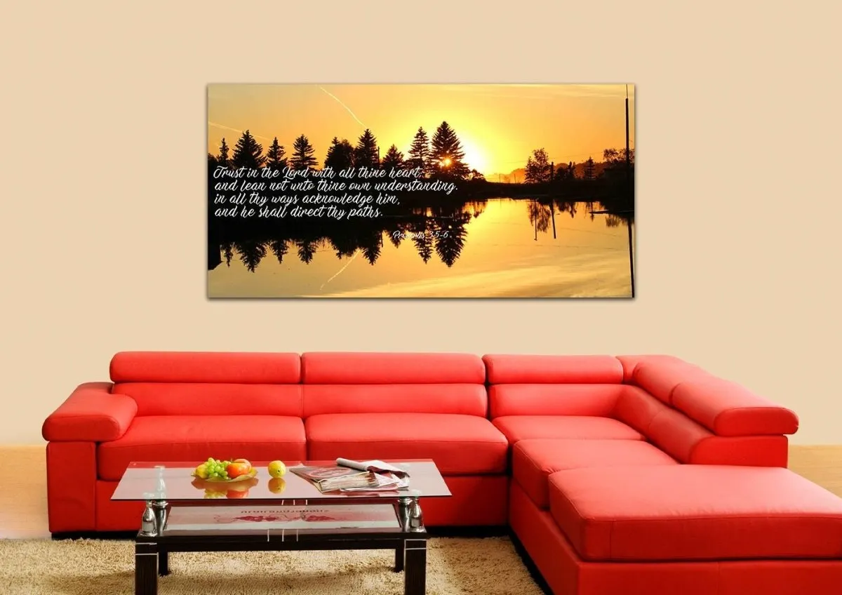 Proverbs 35-6 #16 Kjv 'Trust In The Lord' Christian Scripture Wall Art Canvas - Christian Canvas Wall Art