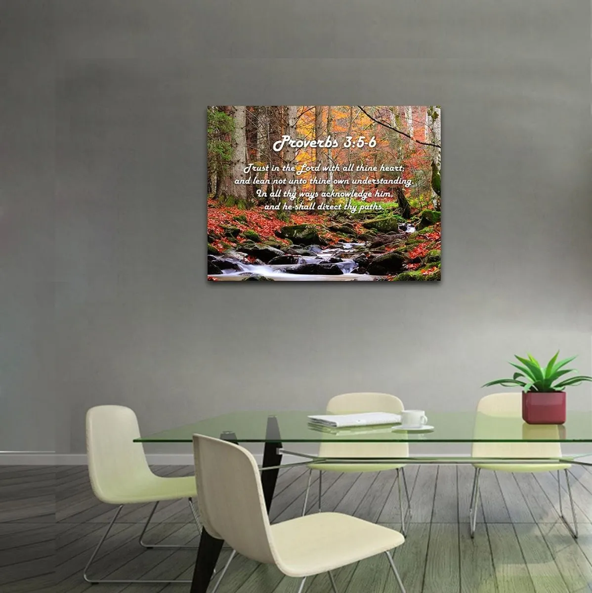Proverbs 35-6 #27 'Trust In The Lord With All Your Heart' Bible Verse Canvas Wall Art - Christian Canvas Wall Art