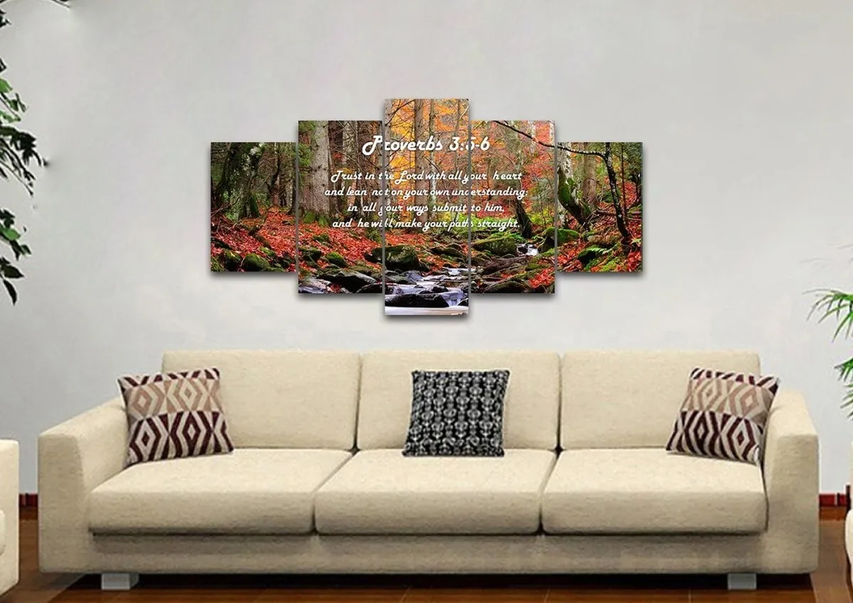 Proverbs 35-6 #27 'Trust In The Lord With All Your Heart' Bible Verse Canvas Wall Art - Christian Canvas Wall Art