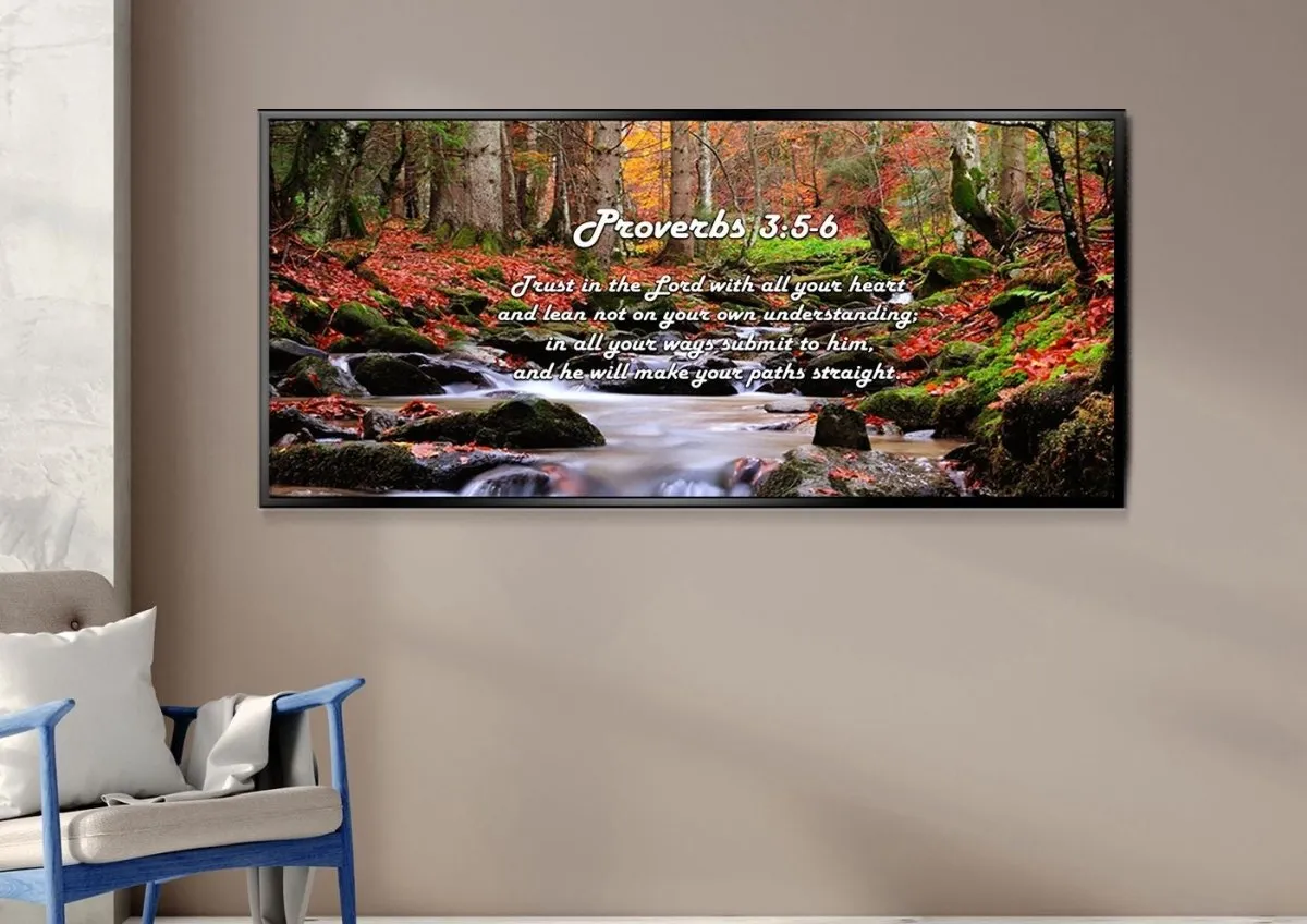 Proverbs 35-6 #27 'Trust In The Lord With All Your Heart' Bible Verse Canvas Wall Art - Christian Canvas Wall Art