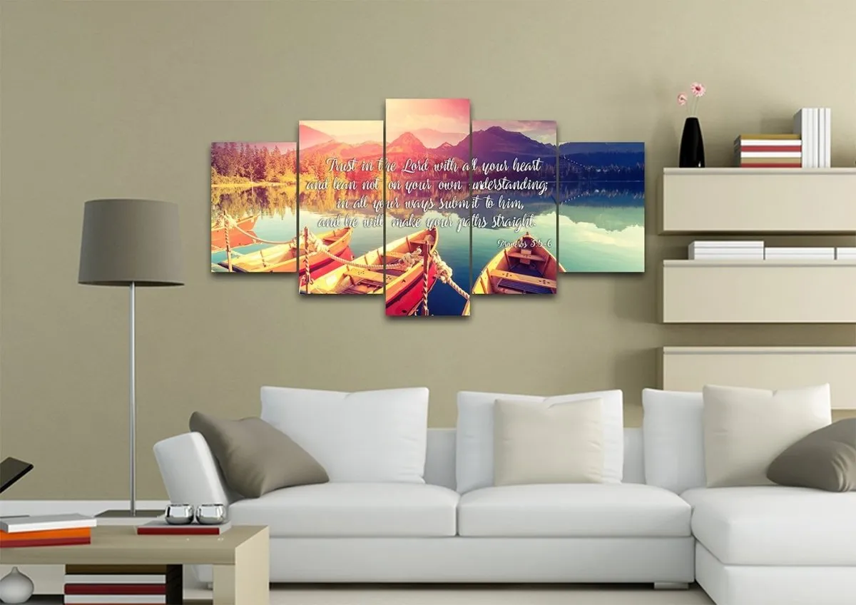 Proverbs 35-6 #5 Niv Trust In The Lord Christian Scripture Wall Art Canvas - Christian Canvas Wall Art