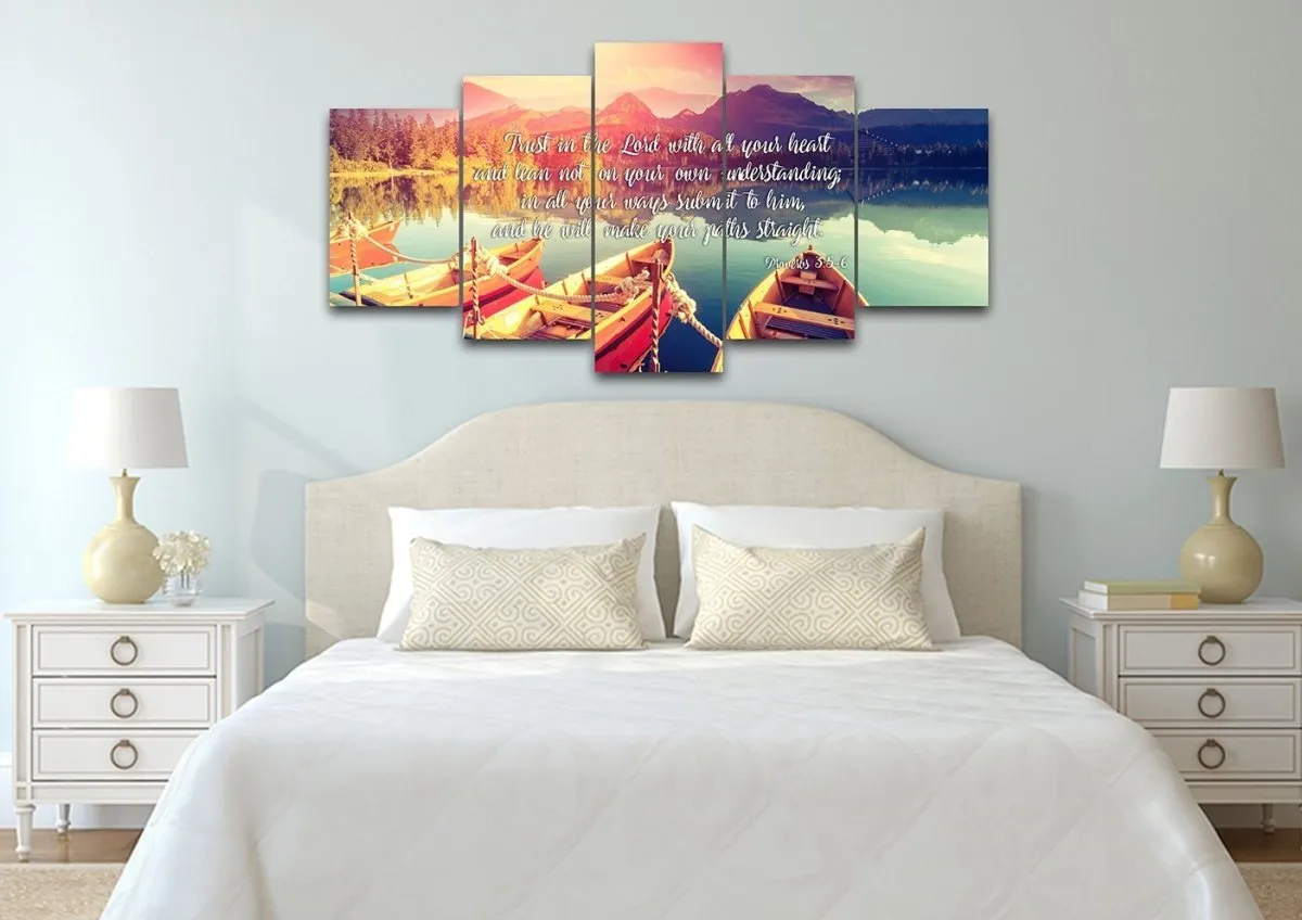 Proverbs 35-6 #5 Niv Trust In The Lord Christian Scripture Wall Art Canvas - Christian Canvas Wall Art