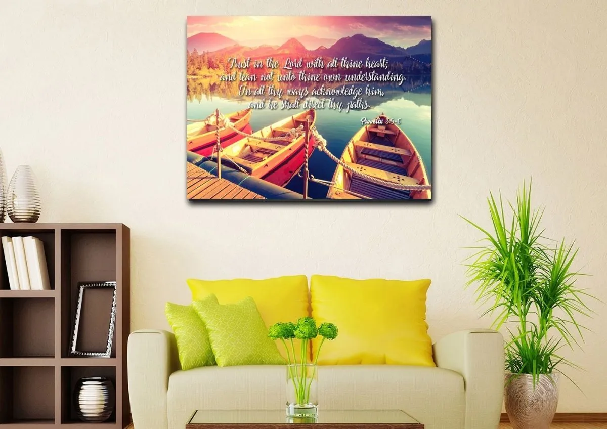 Proverbs 35-6 #5 Niv Trust In The Lord Christian Scripture Wall Art Canvas - Christian Canvas Wall Art