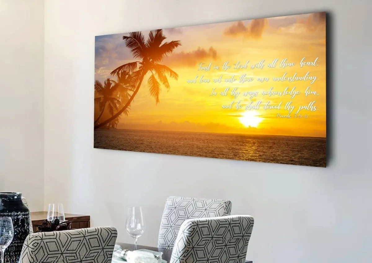 Proverbs 35-6 #7 Kjv 'Trust In The Lord' Christian Scripture Wall Art Canvas - Christian Canvas Wall Art