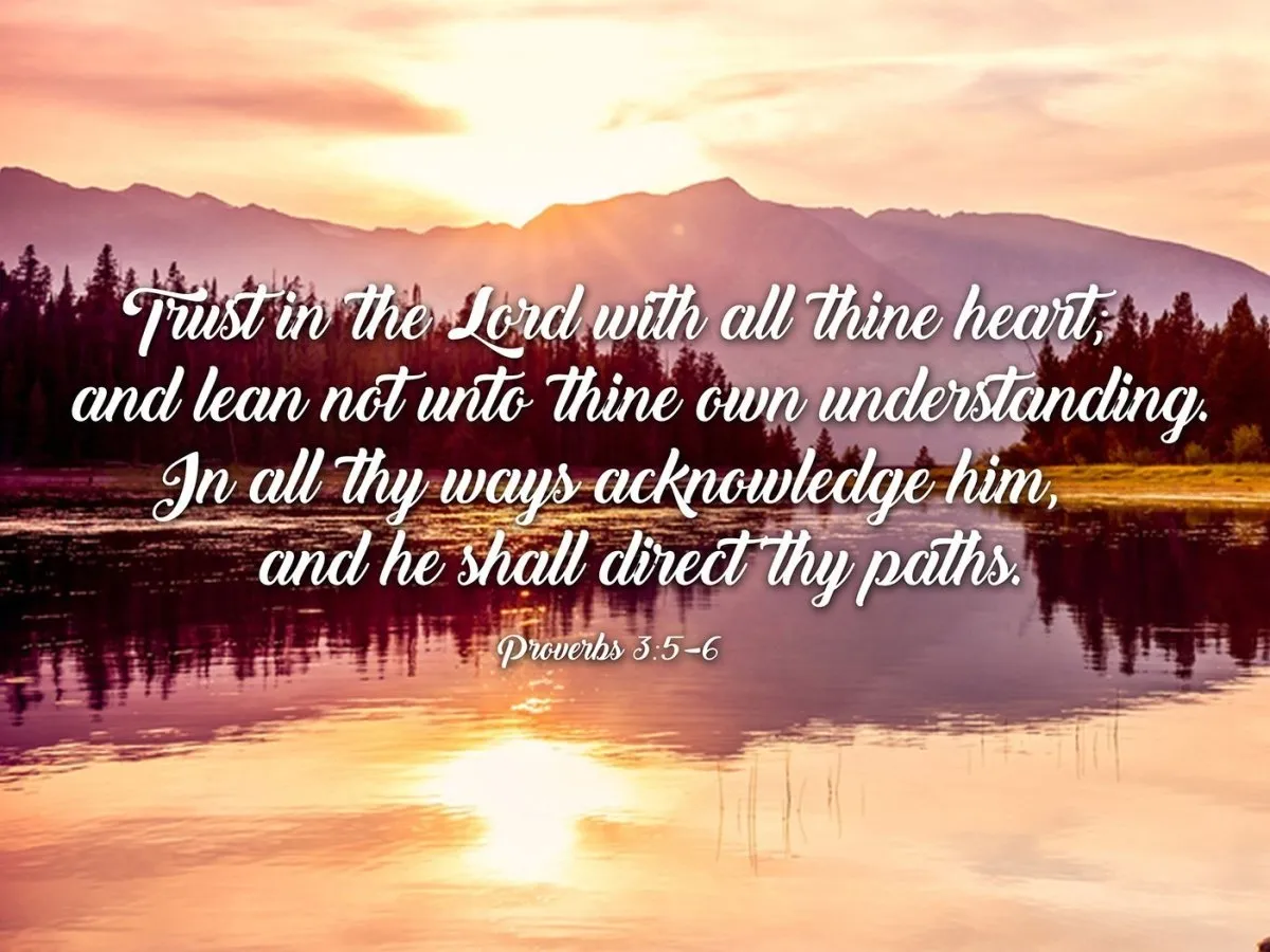 Proverbs 35-6 #8 Kjv 'Trust In The Lord' Christian Scripture Wall Art Canvas - Christian Canvas Wall Art