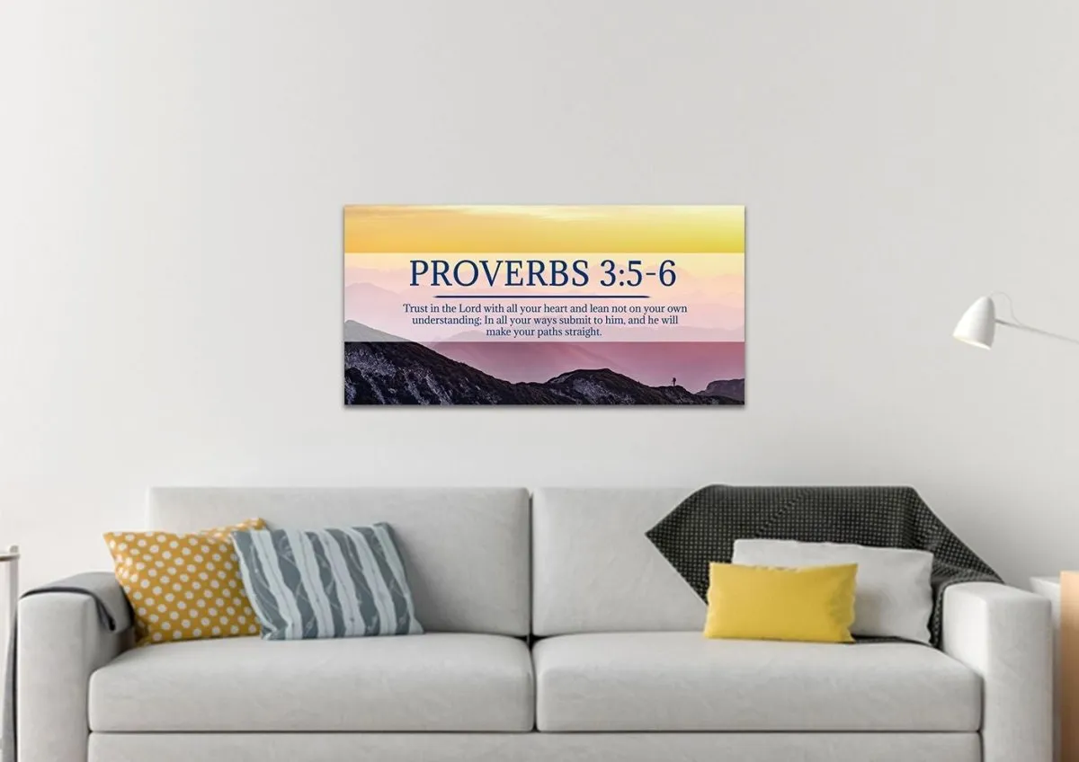 Proverbs 35-6 Niv #55 Bible Verse Canvas Wall Art - Christian Canvas Wall Art