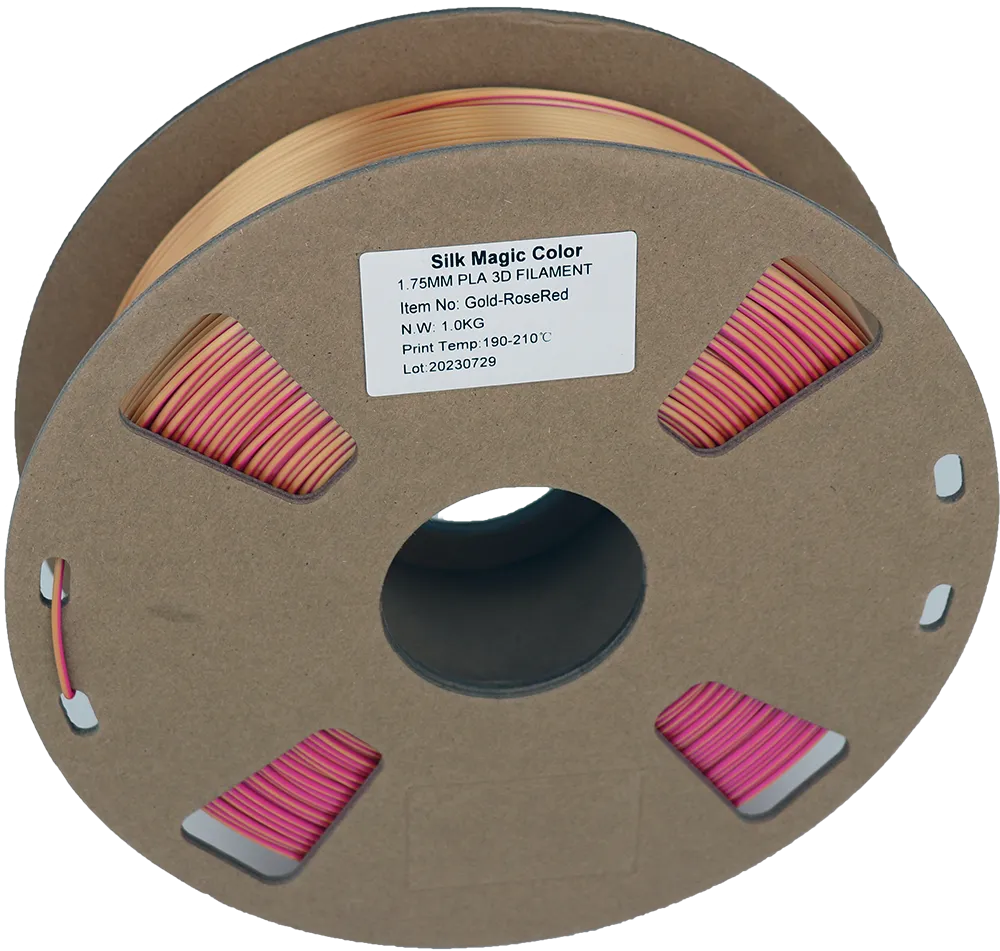 PS Imports PLA 1.75mm x Bicolor Silk Magic-Gold-RoseRed