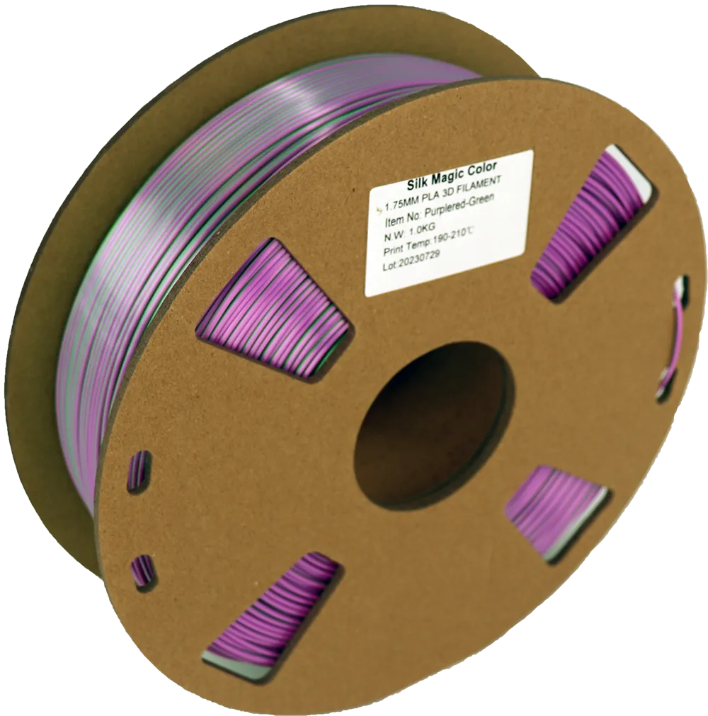 PS Imports PLA 1.75mm x Bicolor Silk Magic-Purplered-Green