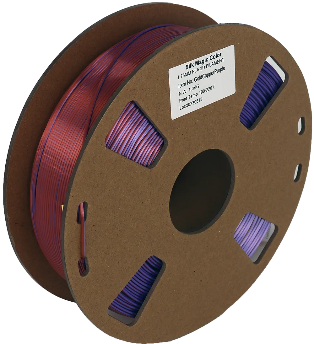 PS Imports PLA 1.75mm x TriColor Silk Magic-Gold-Copper-Purple