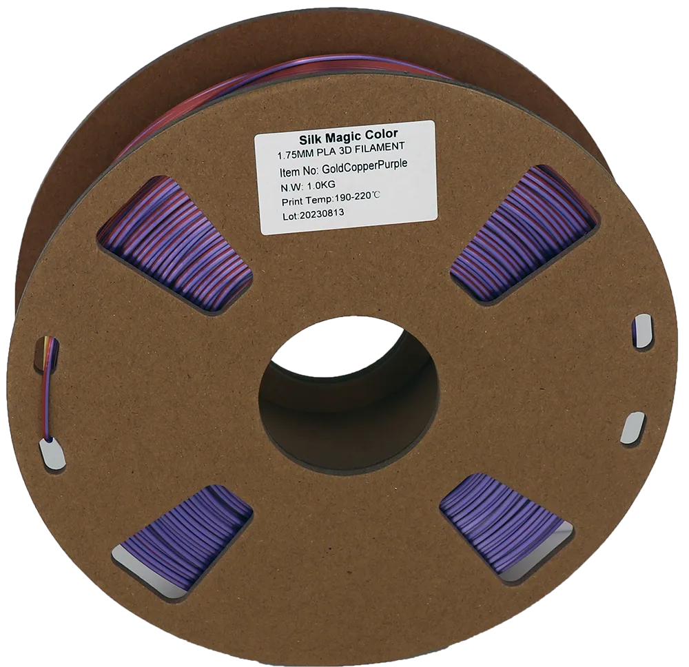 PS Imports PLA 1.75mm x TriColor Silk Magic-Gold-Copper-Purple