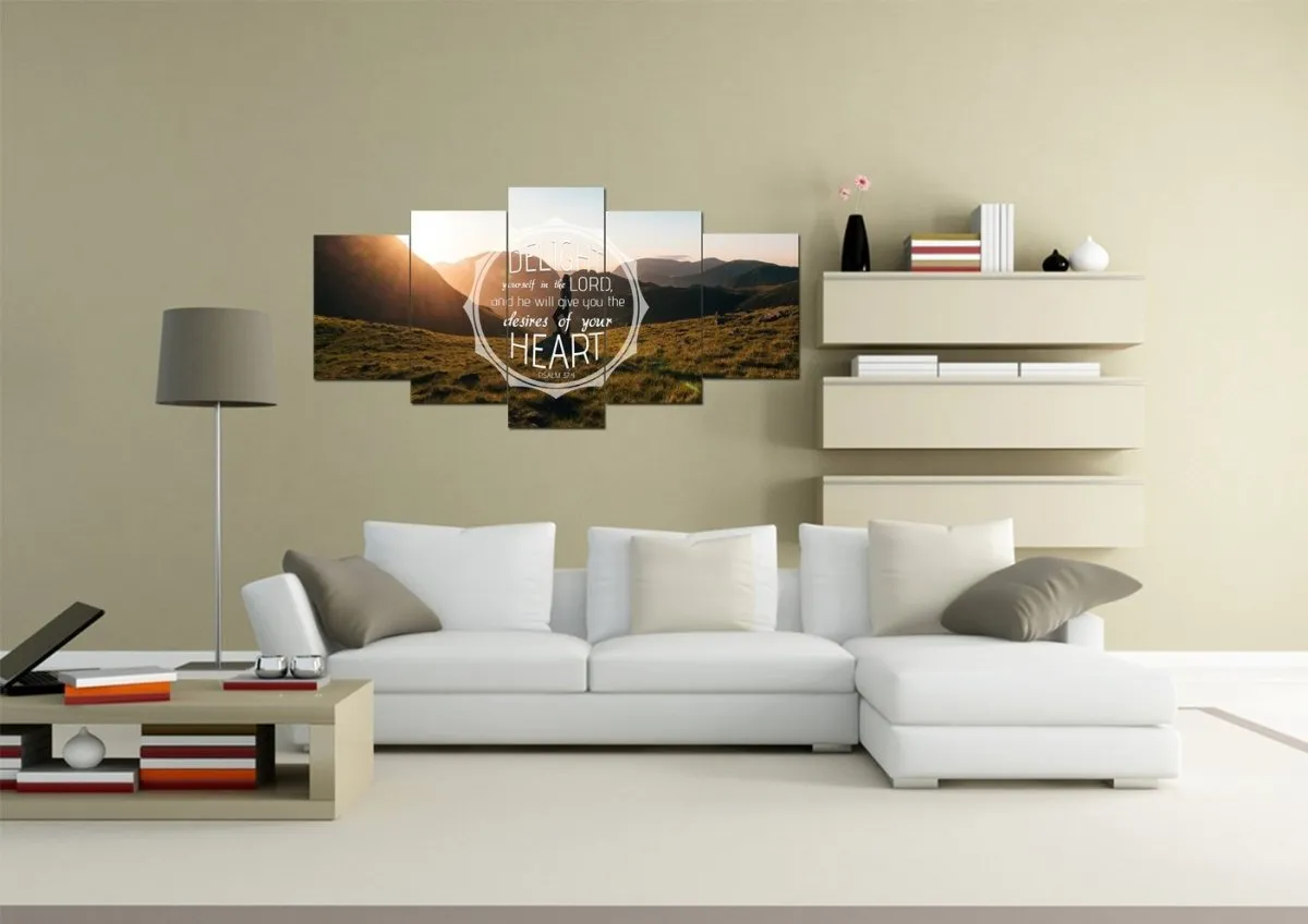 Psalm 374 Delight Yourself In The Lord Canvas Wall Art Print - Christian Canvas Wall Art