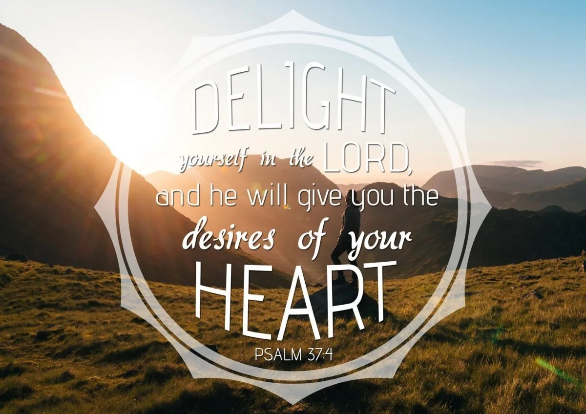 Psalm 374 Delight Yourself In The Lord Canvas Wall Art Print - Christian Canvas Wall Art