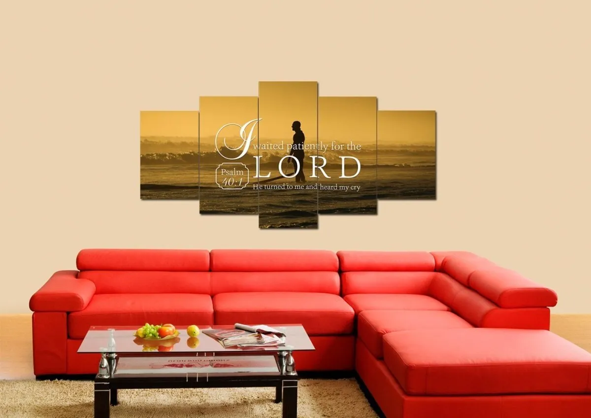 Psalm 401 I Waited Patiently For The Lord Canvas Wall Art Print - Christian Canvas Wall Art