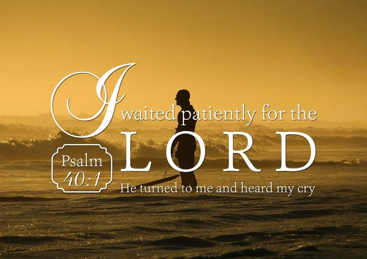 Psalm 401 I Waited Patiently For The Lord Canvas Wall Art Print - Christian Canvas Wall Art