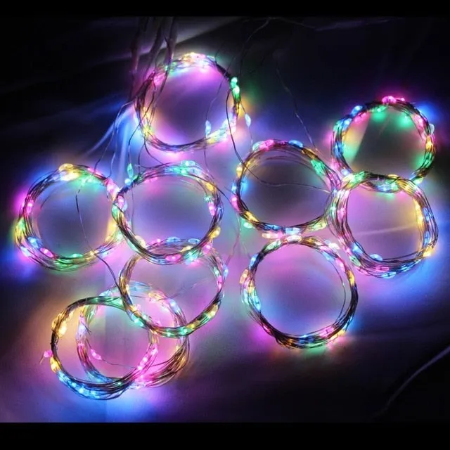 Remote LED String Lights Curtain, USB/Battery Fairy Lights, Garland Led, Great for Wedding Party Christmas Decoration