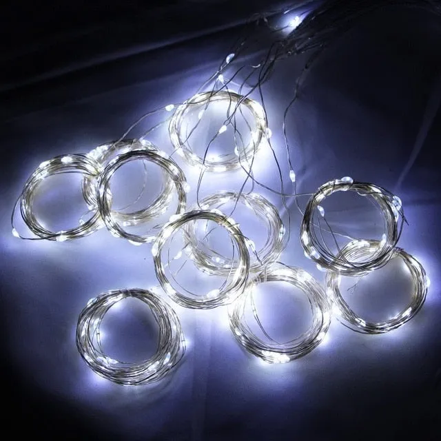 Remote LED String Lights Curtain, USB/Battery Fairy Lights, Garland Led, Great for Wedding Party Christmas Decoration