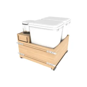 Rev-A-Shelf / 4WCOX-24DMSC-1 / Wood Bottom Mount Pullout Waste/Trash Container with OXO and Storage w/ Soft-Close