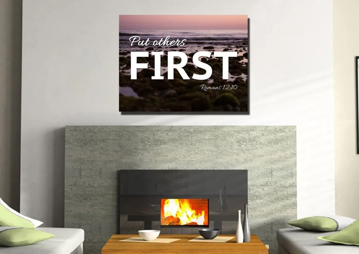 Romans 1210 Put Others First Canvas Wall Art Print - Christian Canvas Wall Art
