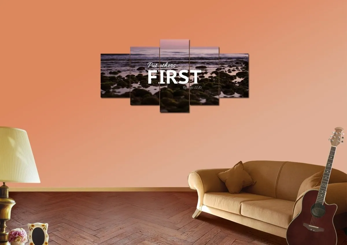 Romans 1210 Put Others First Canvas Wall Art Print - Christian Canvas Wall Art