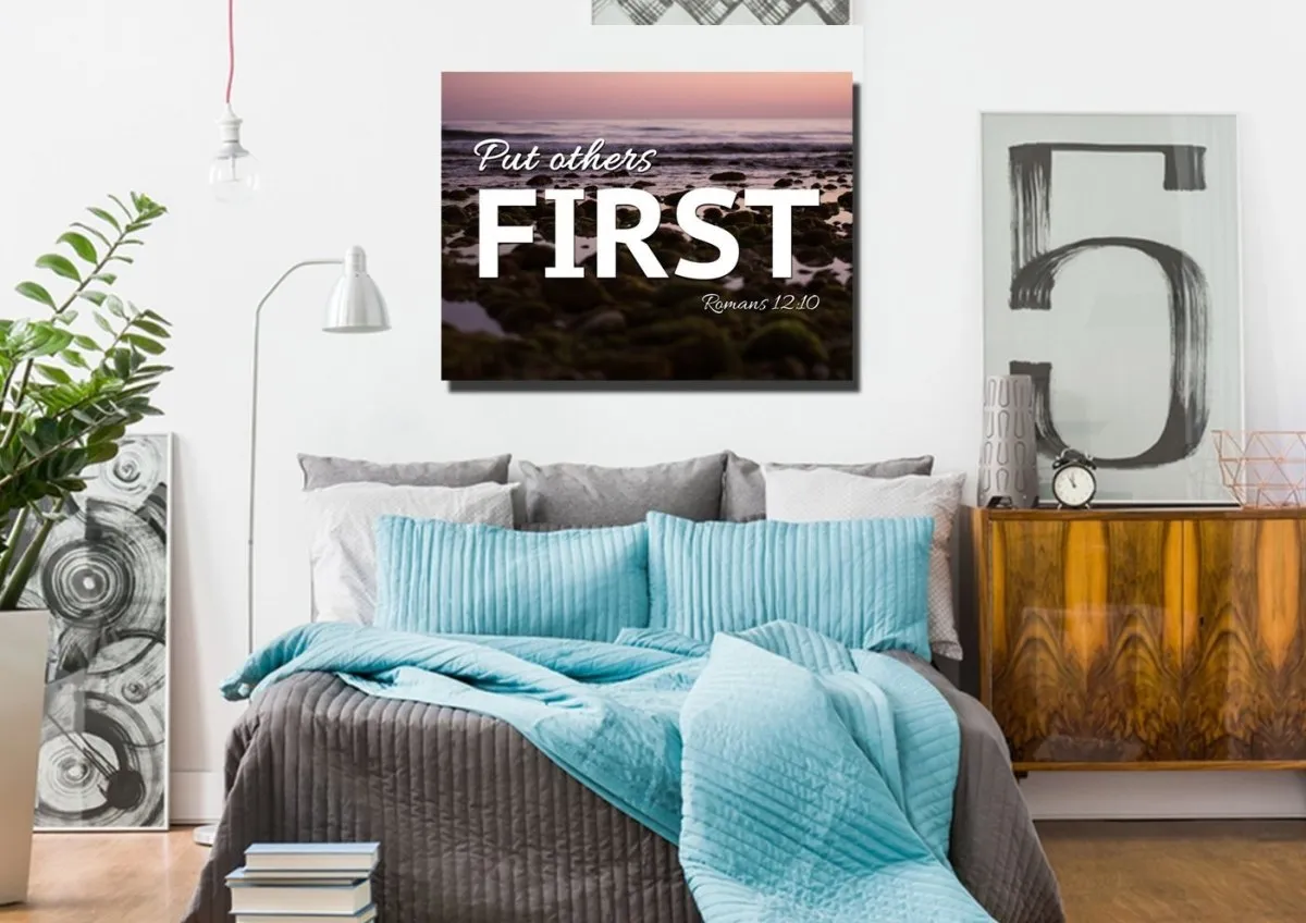 Romans 1210 Put Others First Canvas Wall Art Print - Christian Canvas Wall Art
