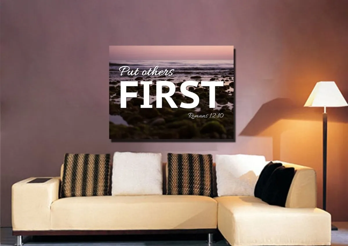 Romans 1210 Put Others First Canvas Wall Art Print - Christian Canvas Wall Art