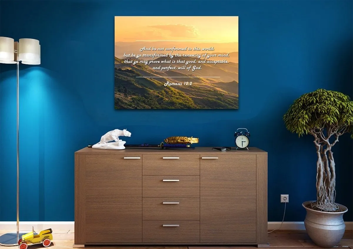 Romans 122 Kjv Do Not World To The Pattern Bible Verse Wall Art Canvas - Christian Canvas Wall Art