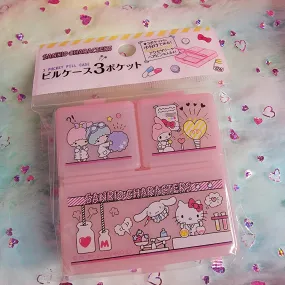 Sanrio Characters 3 Pocket Pill Case, Science Theme