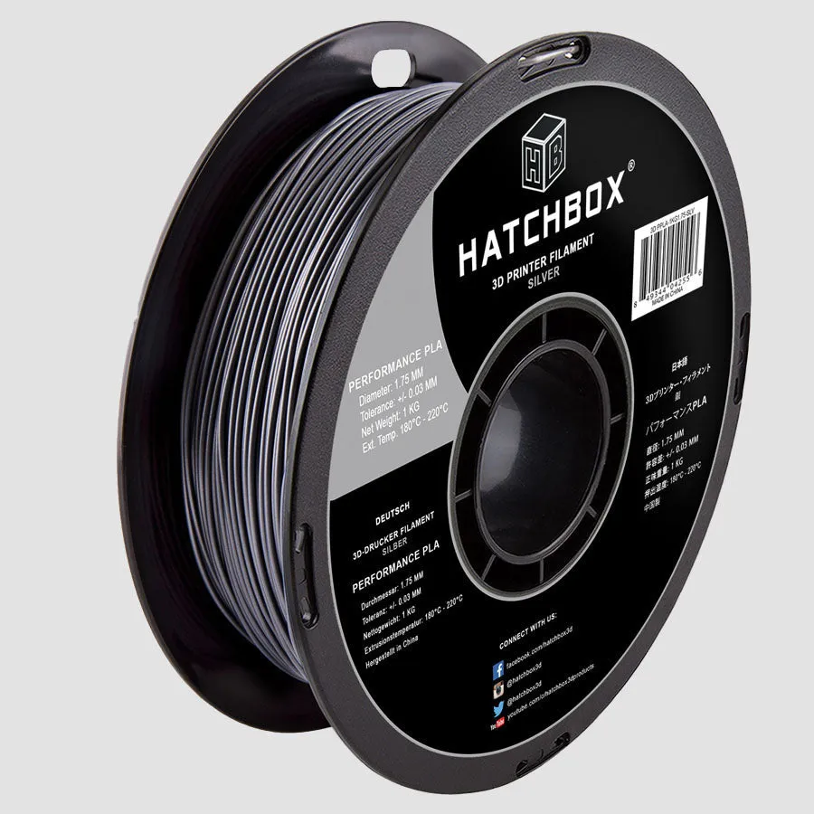 SILVER PERFORMANCE PLA FILAMENT - 1.75MM, 1KG SPOOL