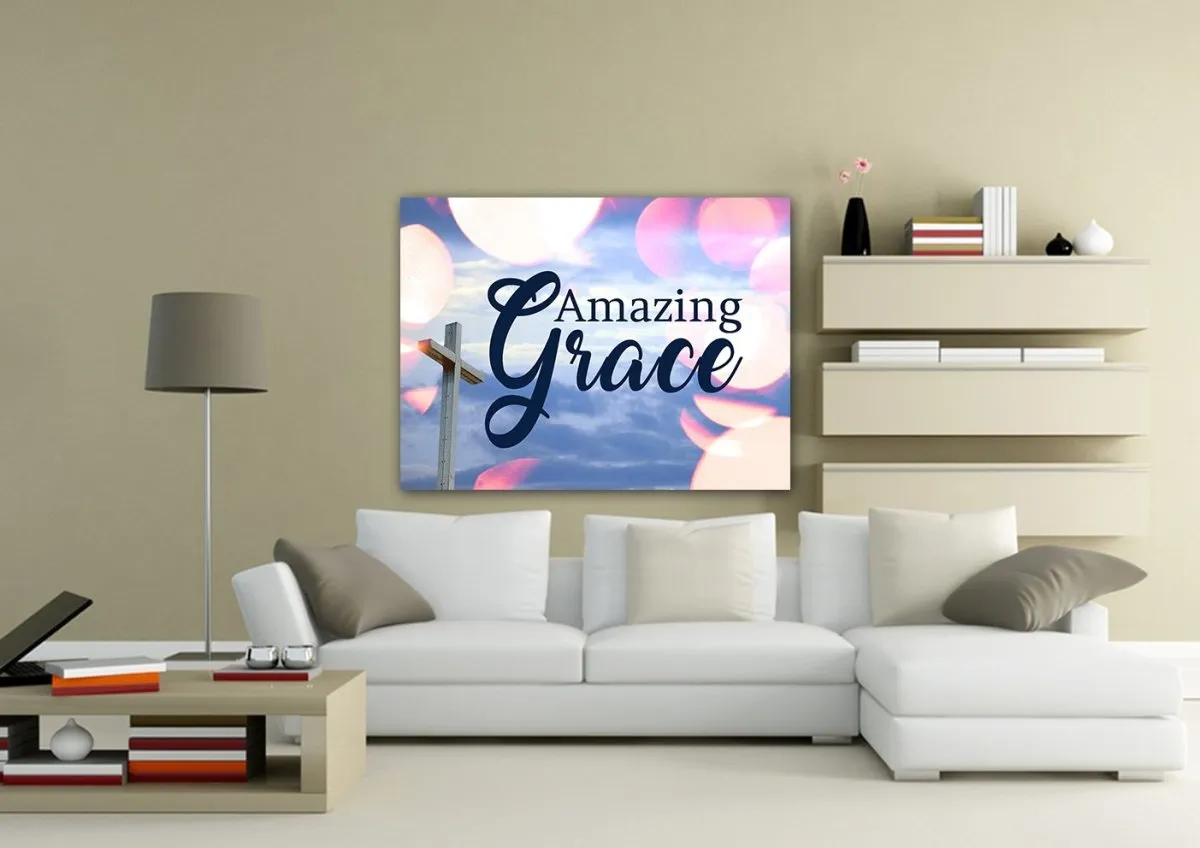Soap Bubble Amazing Grace Wall Art & Decor - Christian Canvas Wall Art