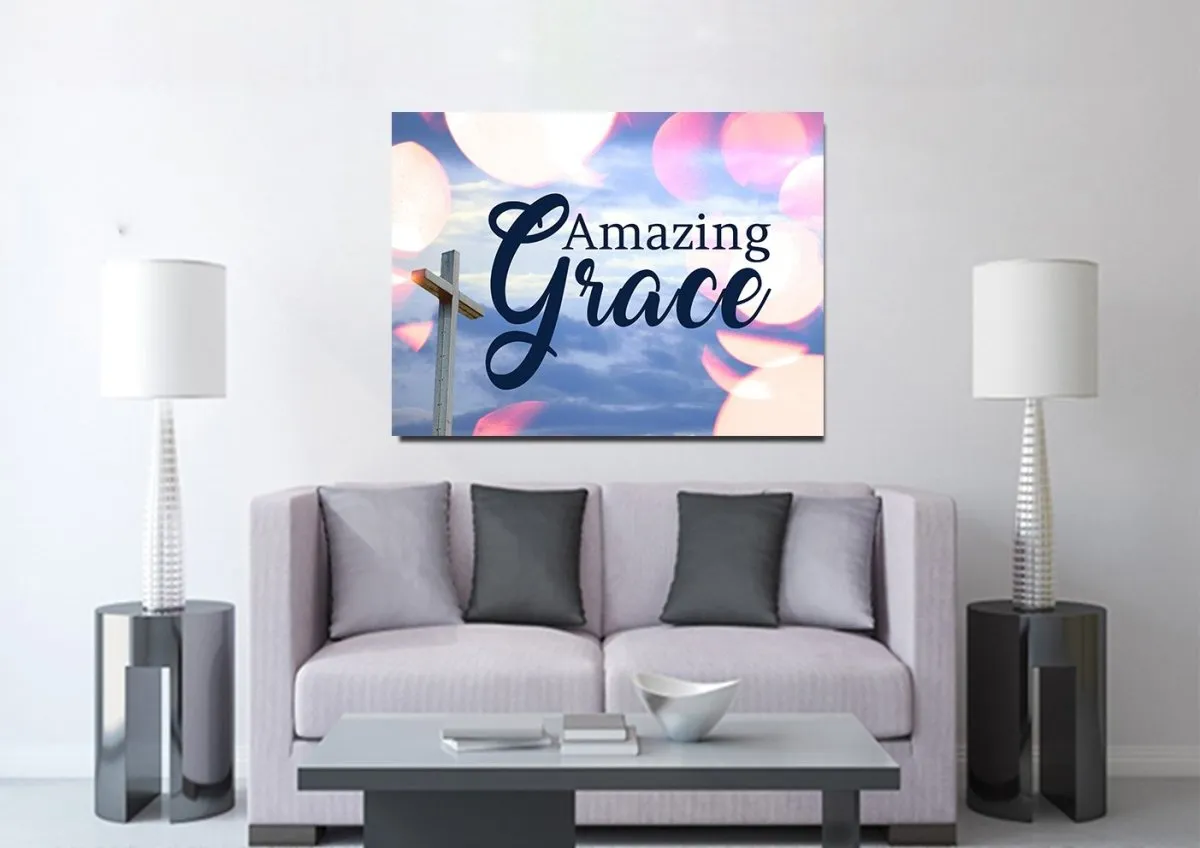 Soap Bubble Amazing Grace Wall Art & Decor - Christian Canvas Wall Art