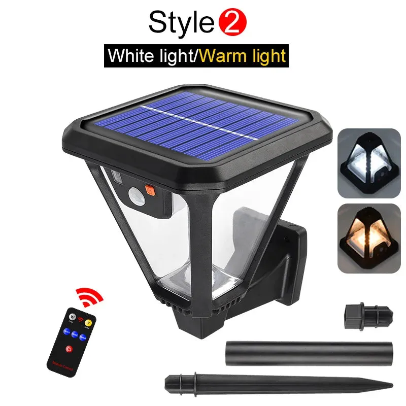 Solar Garden Light With Remote control 2 Install Ways Wall Lamp Waterproof Solar Ground Lights For Yard Patio Soil Lawn Lighting