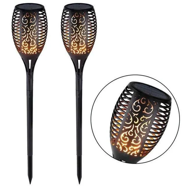 Solar Lights Outdoor Decorative - Solar Garden Lights - Landscape Lighting - Flame Light Torch Dancing Flickering Lawn Lamp