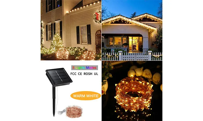 Solar String Lights 72ft 100 LED 8 Modes