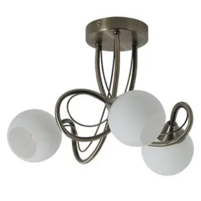 Sophie Artistic LED Metal Ceiling Light - Antique Brass, 3 Light, Dimmable, 310 Lumens PL0116