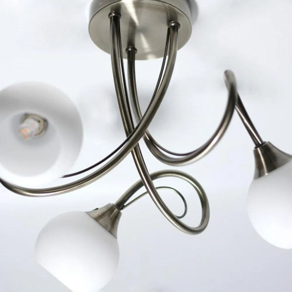 Sophie Artistic LED Metal Ceiling Light - Antique Brass, 3 Light, Dimmable, 310 Lumens PL0116