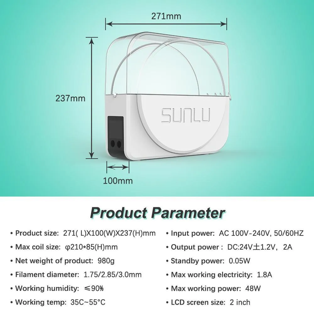 SUNLU Fila Dryer S1 : Upgraded version, Keep Your Filament Dry and Ready to Print
