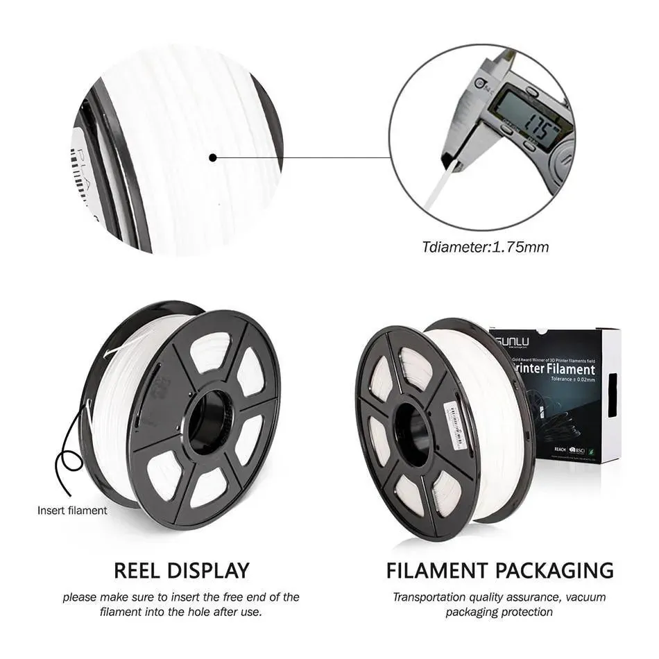 SUNLU PLA  10x1kg: High Quality 3D Printer PLA-PLUS Filament