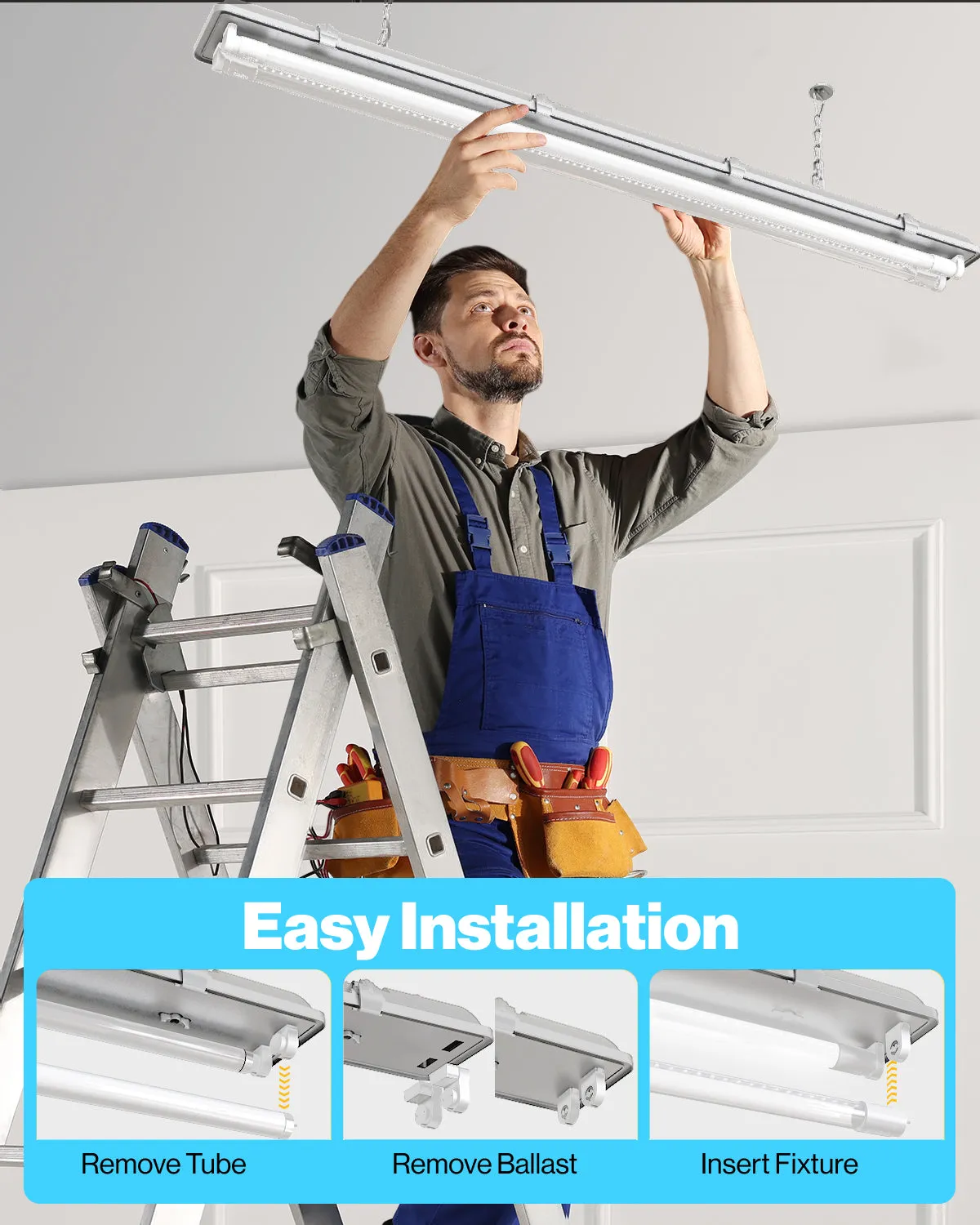 T8 LED Tube, 4ft, Clear, Bypass, Type B, 15W, Single/Double Ended, 1800 Lumens