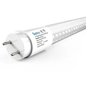 T8 LED Tube, 4ft, Clear, Plug & Play, Hybrid Type A B, Single/Double Ended, 20W, 2400 Lumens