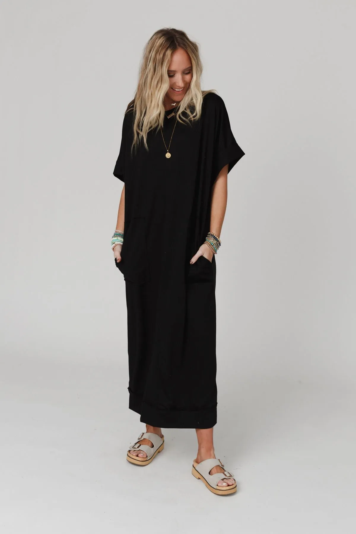 The Nest Laurel Short Sleeve Maxi Dress - Black