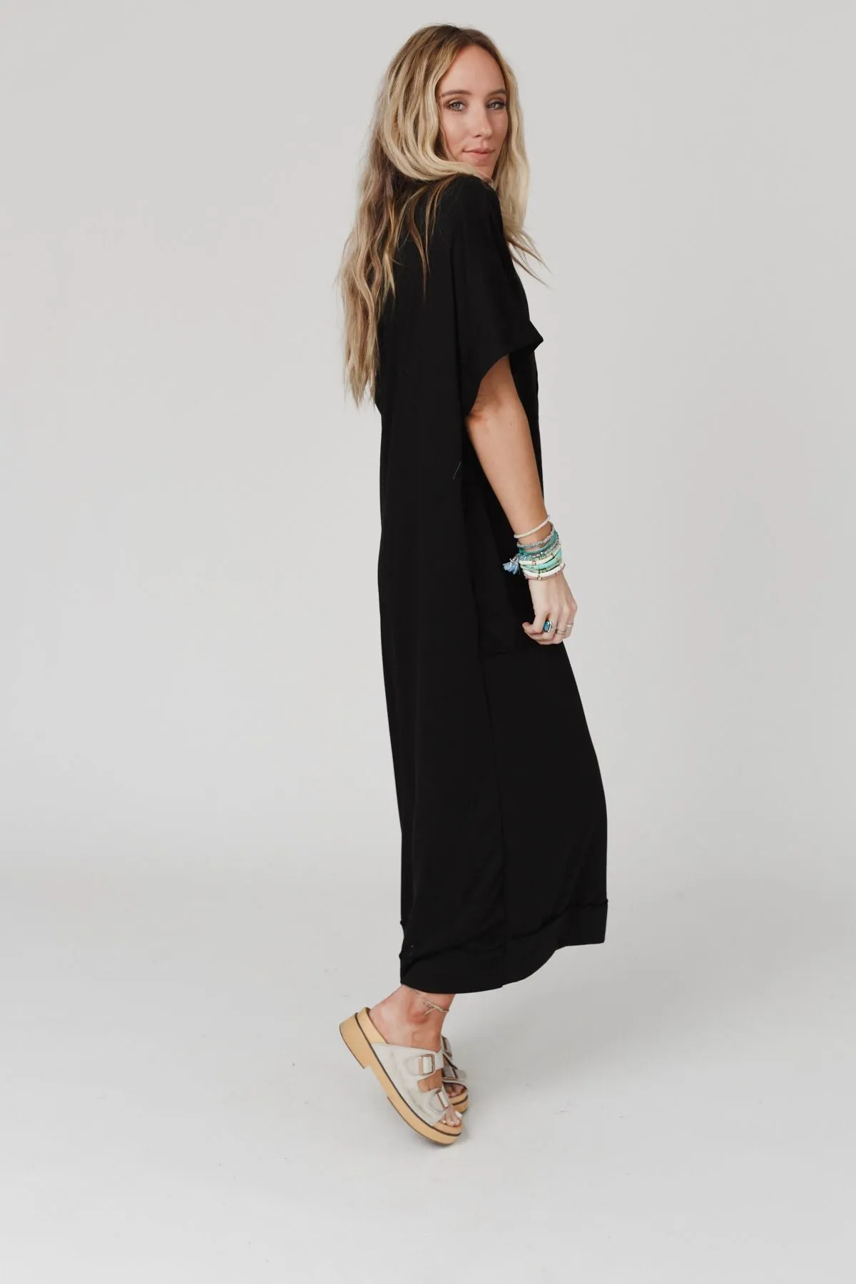 The Nest Laurel Short Sleeve Maxi Dress - Black